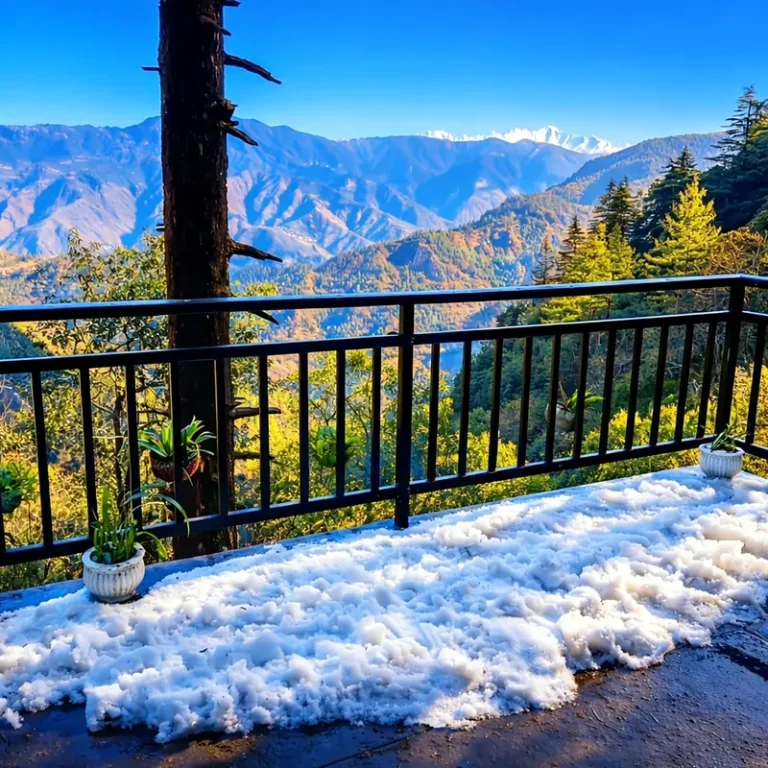 Snow in Mussoorie, The Coverpage Boutique Stays, Bataghat, Mussoorie