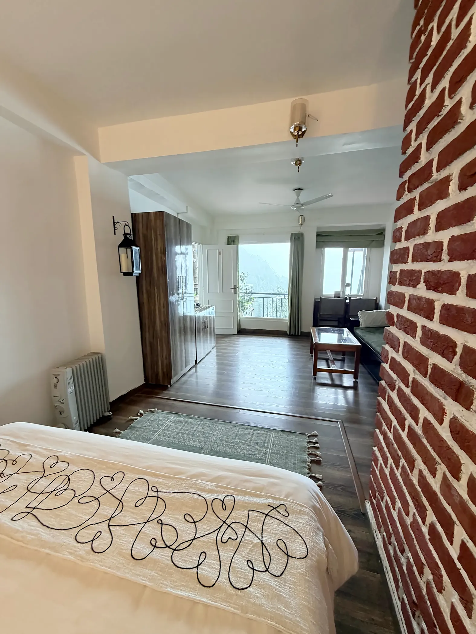 The suite from the bed, The Nest room, The Coverpage Boutique Stays, Mussoorie